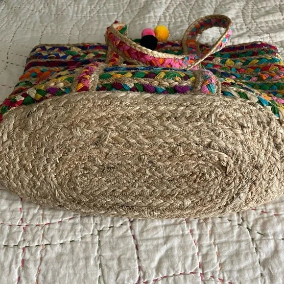 Colorful Woven Tote Bag - Picture 2 of 6